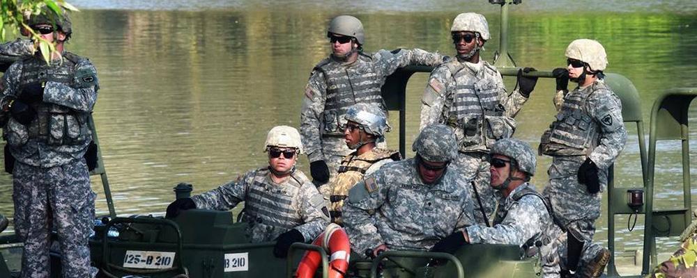 Army Guardsmen on deployment mission